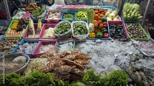 fresh street food from asian market