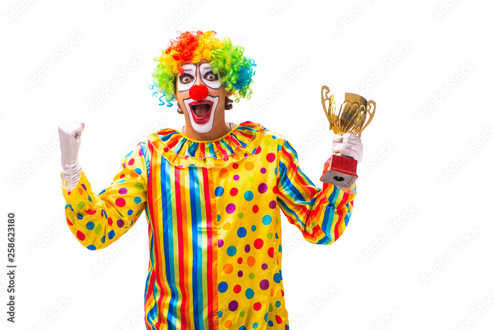 Male clown isolated on white Male clown isolated on white
