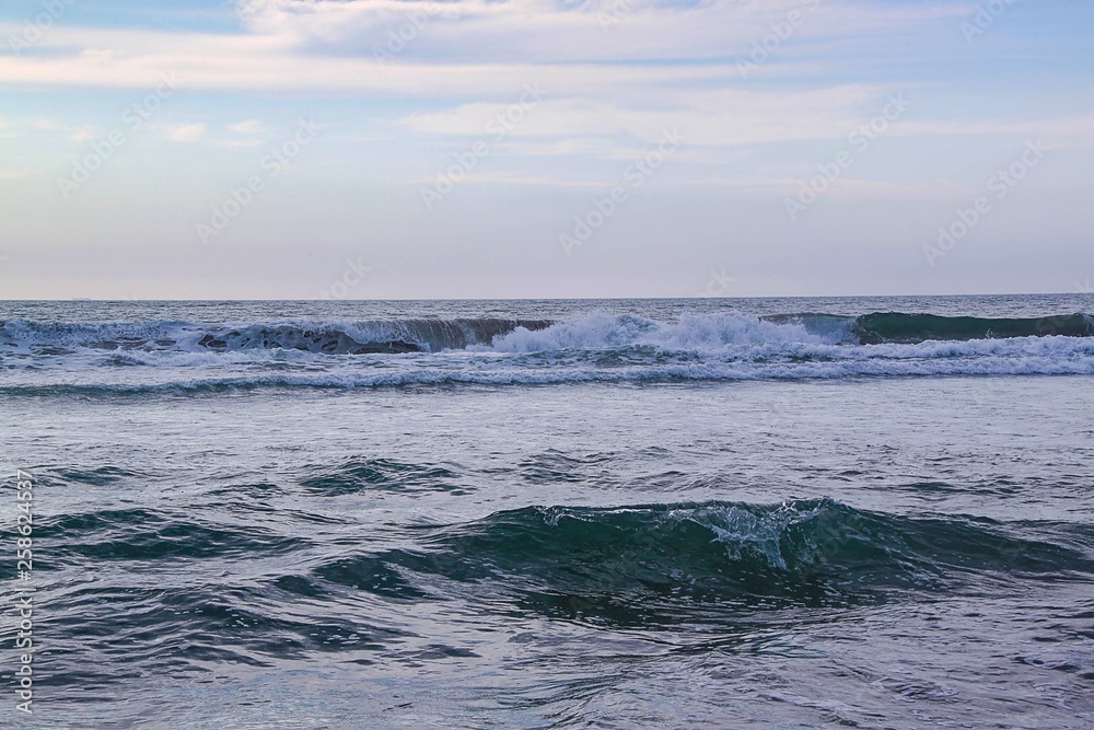 Beautifil Pacific ocean view on sky background. Nice nature backgrounds.\