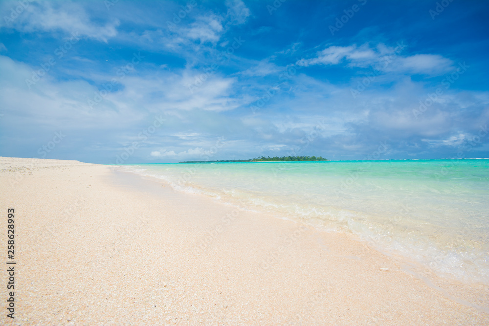 Tropical Paradise, Blue sea, white sand, summer, Beach in Kayangel, Palau, Pacific island