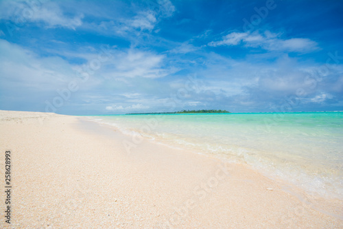 Tropical Paradise  Blue sea  white sand  summer  Beach in Kayangel  Palau  Pacific island
