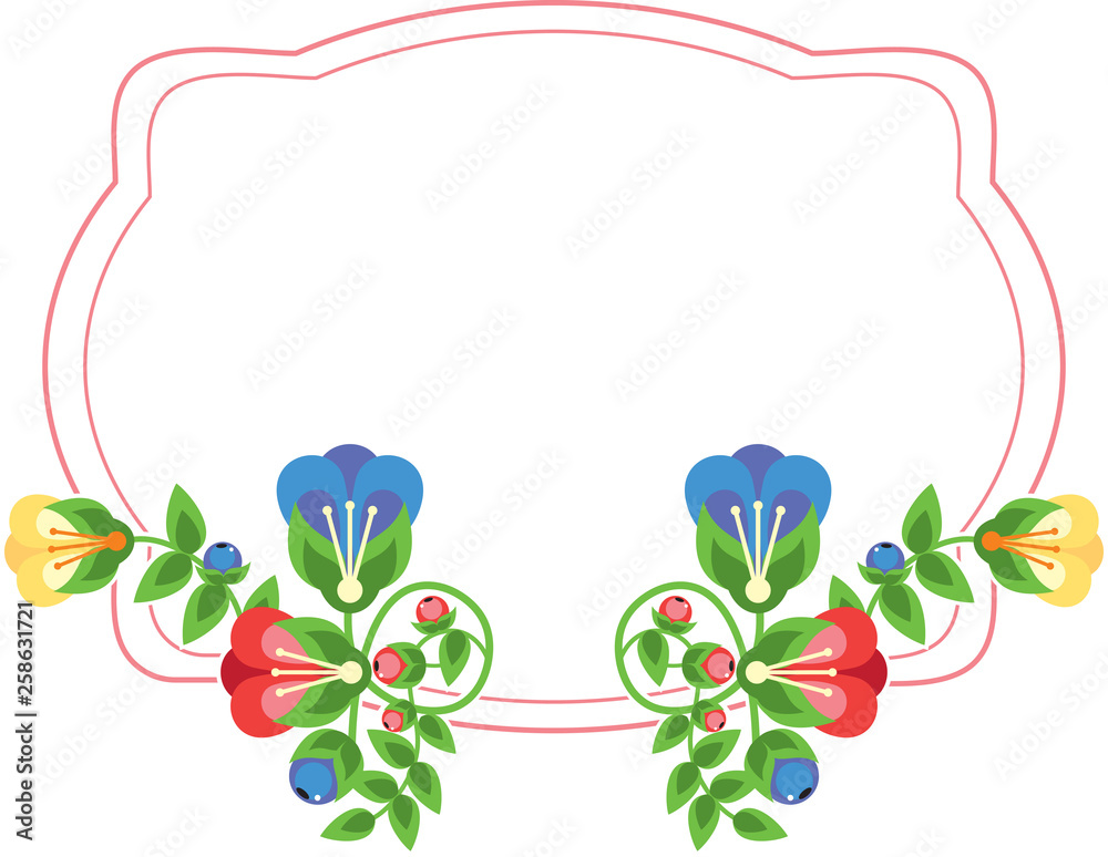Beautiful frame with decorative bright flowers. Beautiful frame with decorative bright flowers.