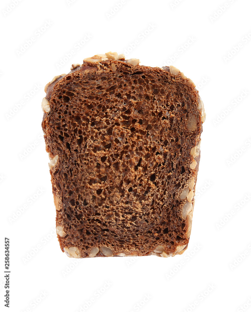 Fresh rye bread on white background, top view Fresh rye bread on white background, top view