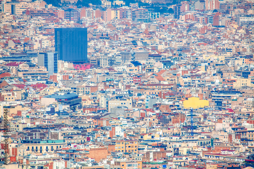 Barcelona aerial view of the city 