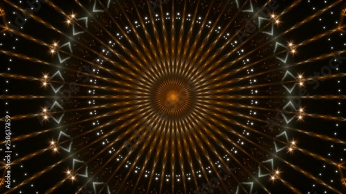 flashing gold light and motion particles on black background, loop