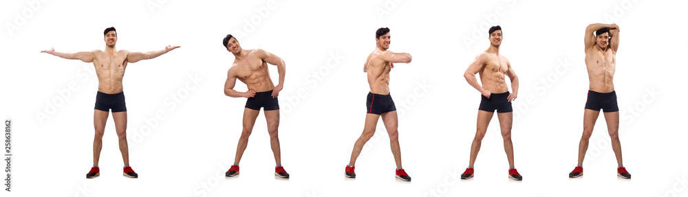 Muscular man isolated on the white background Muscular man isolated on the white background