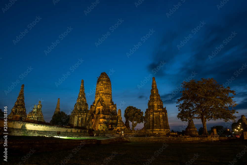 Naklejka premium temple in ayutthaya thailand
