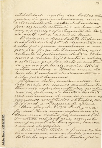 Página 18 do manuscrito “Memória sobre a navegação aérea” (1881), do inventor brasileiro Júlio Cézar Ribeiro de Souza (1843-1887)