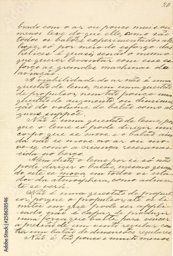 Página do manuscrito “Memória sobre a navegação aérea” (1881), do inventor brasileiro Júlio Cézar Ribeiro de Souza (1843-1887) photo