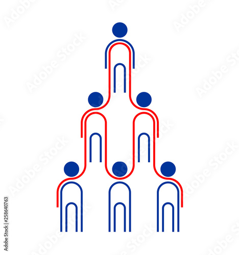 pyramid company flat illustration
