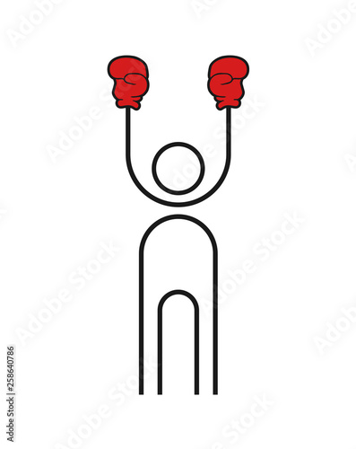 boxer flat man icon