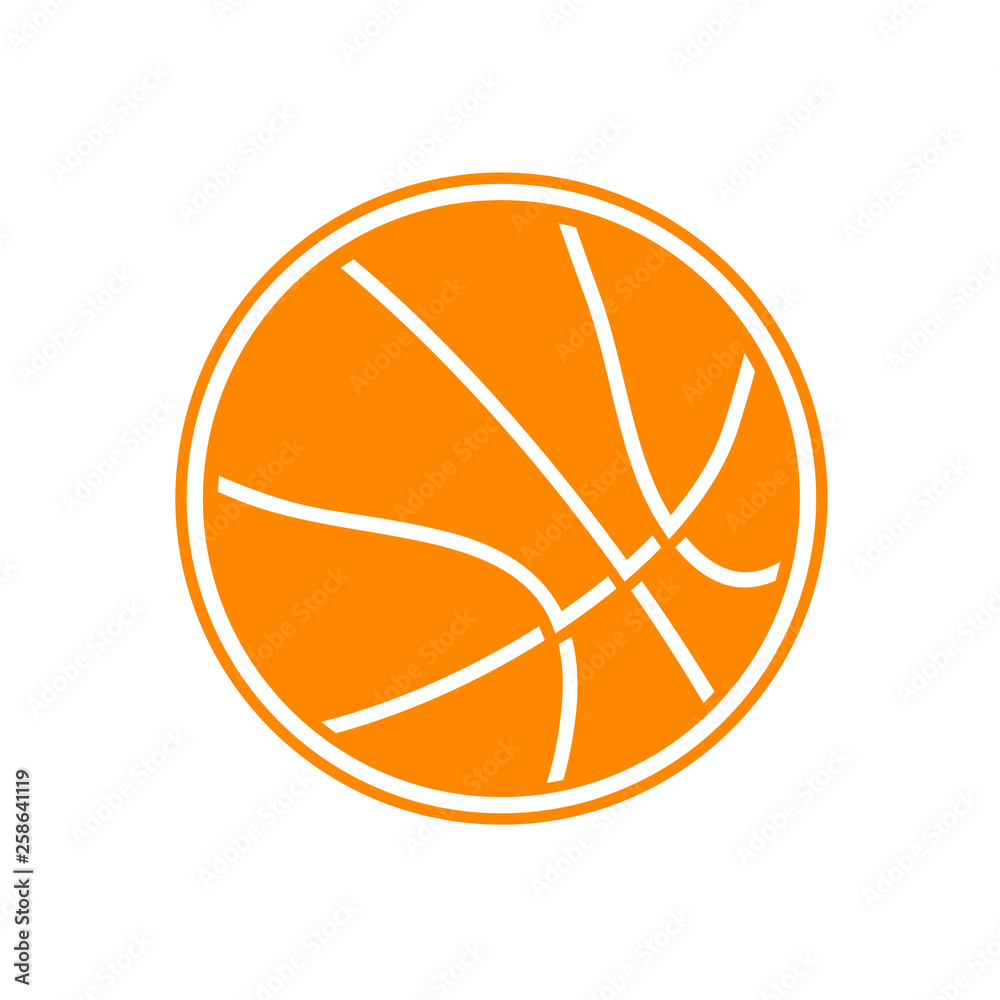 flat basketball icon