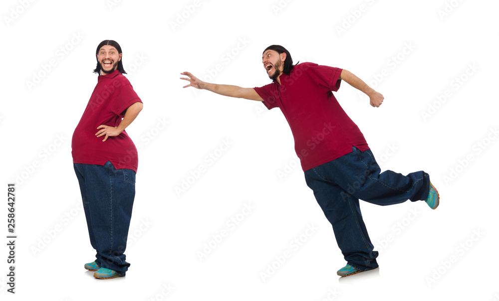 Overweight man isolated on the white Overweight man isolated on the white