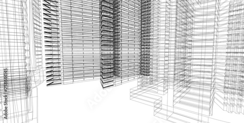 Wallpaper Mural Abstract architectral drawing sketch,Illustration Torontodigital.ca