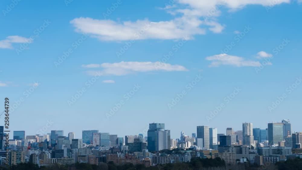 東京風景・タイムラプス・2019・都心の高層ビル群 東京風景・タイムラプス・2019・都心の高層ビル群