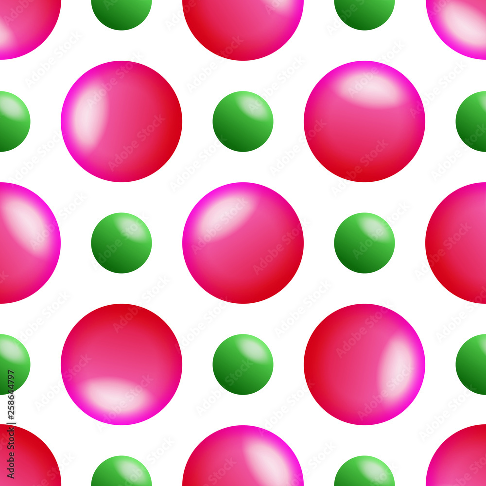 Seamless pattern with pink and green balls Seamless pattern with pink and green balls
