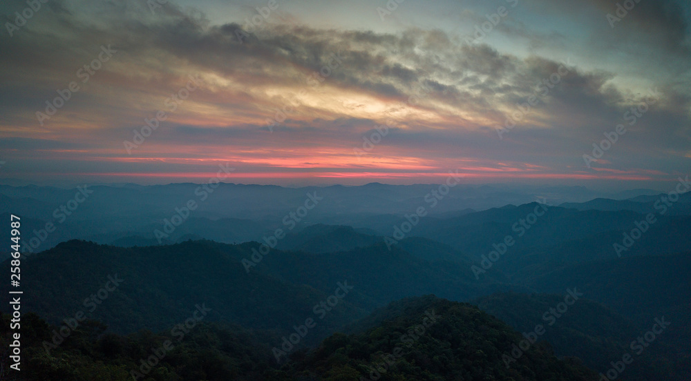 sunset in mountains