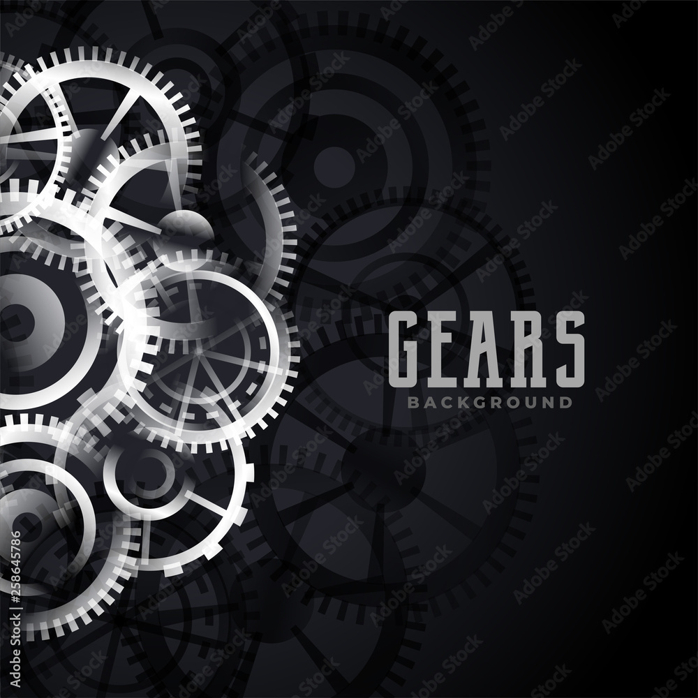 abstract metallic gears background design