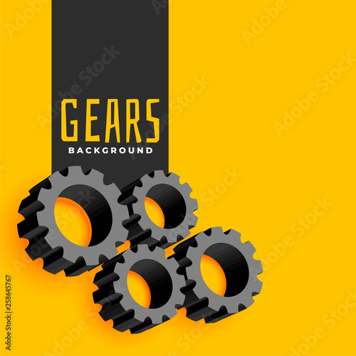 yellow background with gears symbols