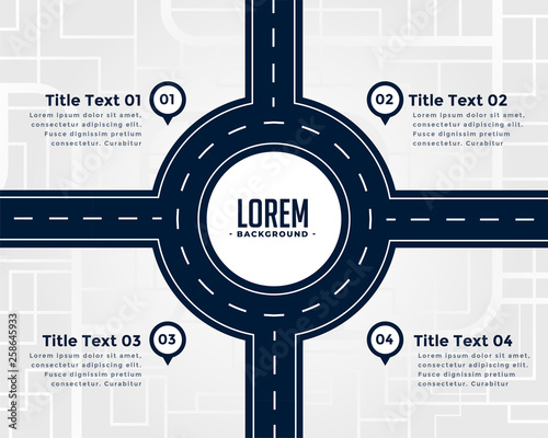 Stampa su tela road infographic four steps template