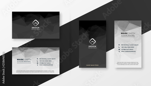 abstract black and white business card template photo