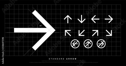 Arrow icon modern standard sign. Arrows design for Web, Signage, Symbol, Icon and Pictogram corporate identity. vector illustration