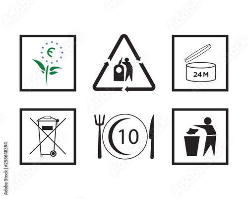 Packaging symbol warning vector Set design 
