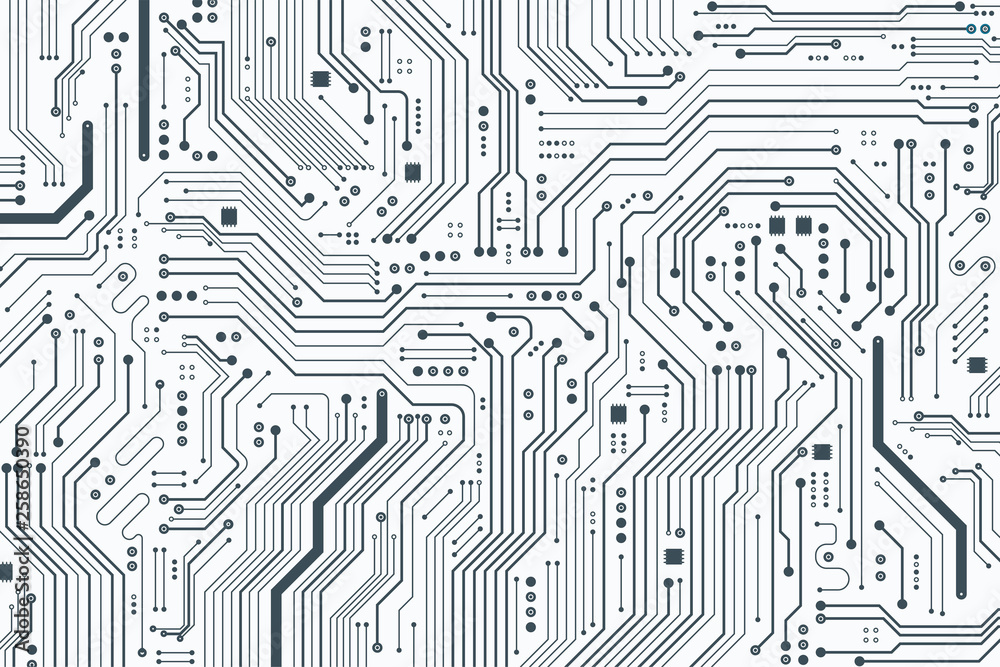 Flat Microelectronics Circuits board background. Flat Microelectronics Circuits board background.