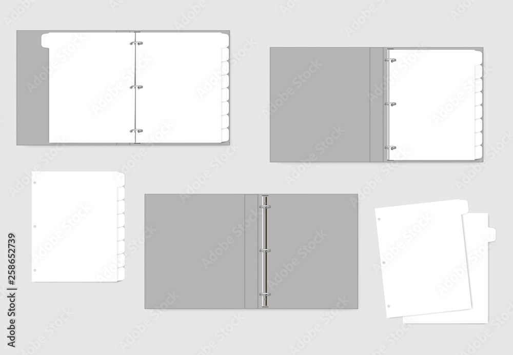 3-ring-binder-and-hole-punched-white-paper-sheets-with-tab-dividers-realistic-mockup