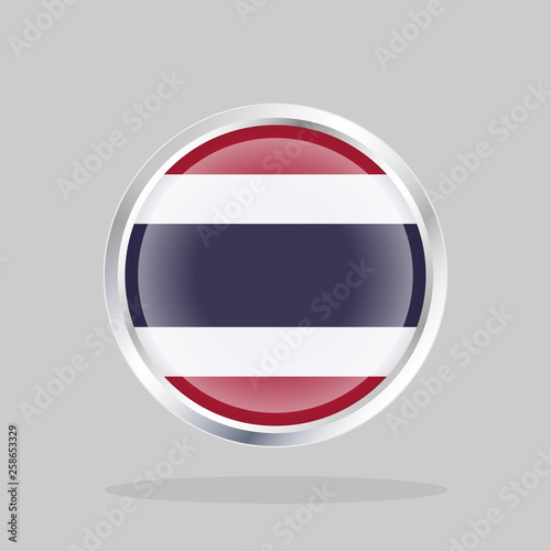 Flag of Thailand, Glossy round button with metallic frame Free Download Flag of Thailand, Glossy round button with metallic frame - GFXLoad