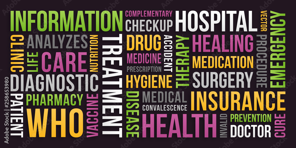 Health, insurance, medical - Word Cloud