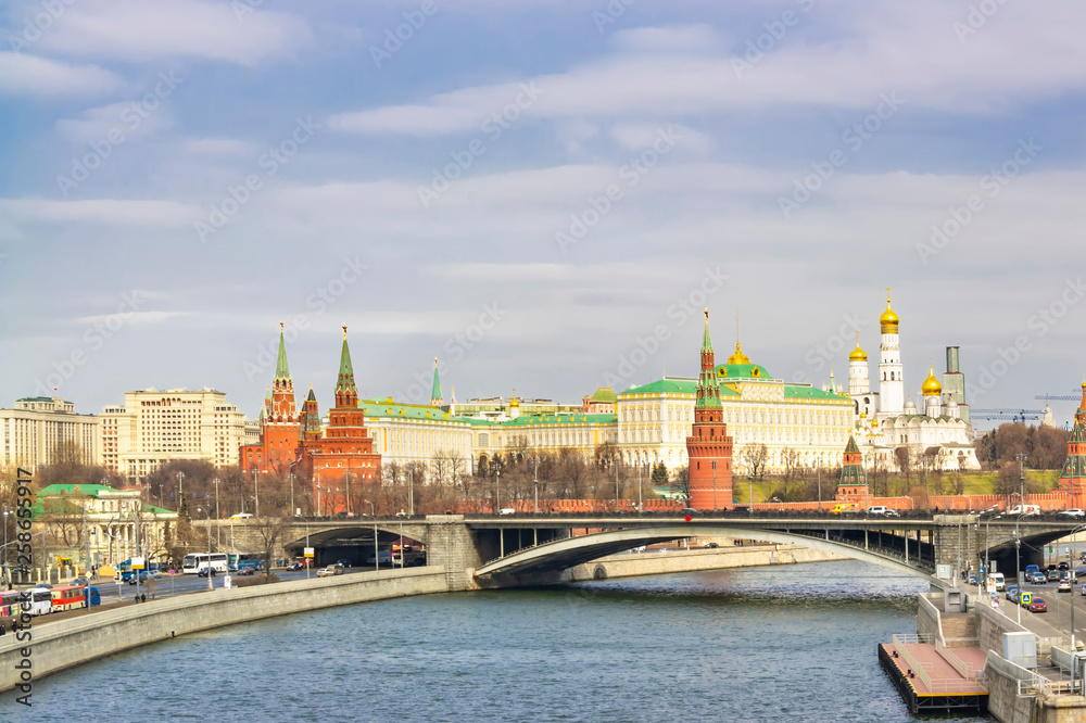 View of the Kremlin, the Moskva River and Bolshoy Kamenny Bridge
