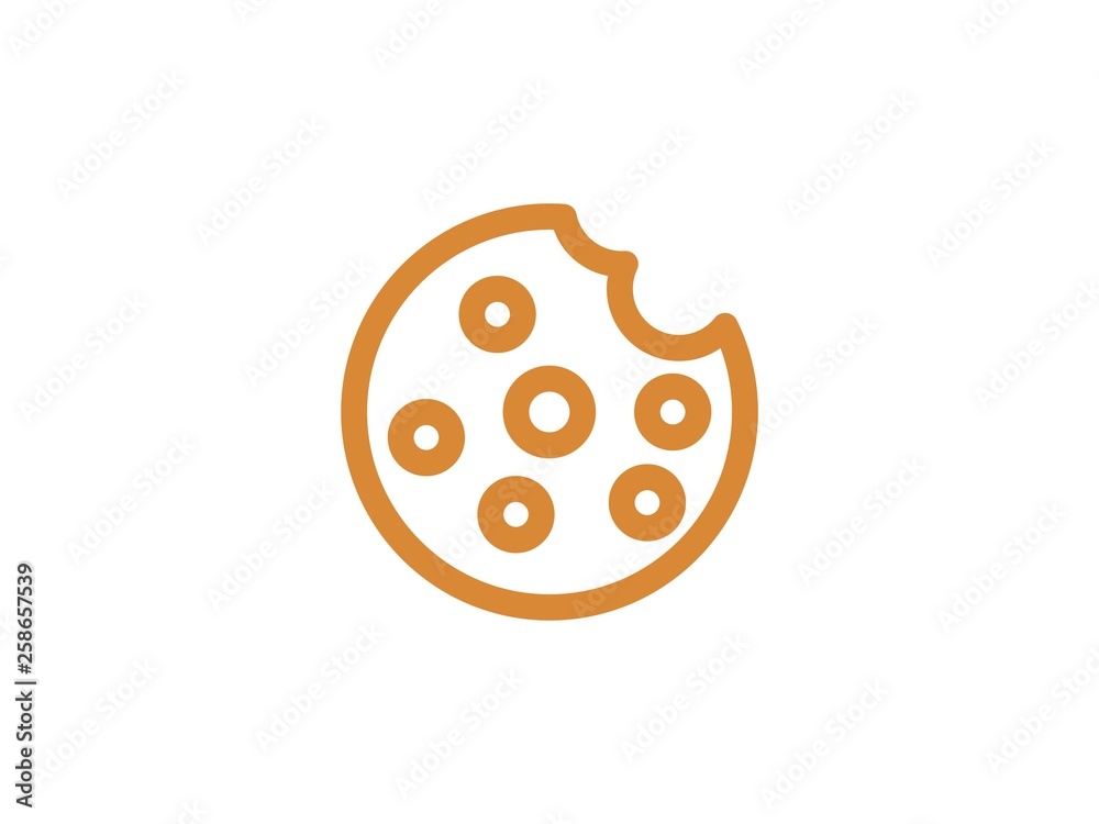 Fototapeta premium cookie line color vector icon