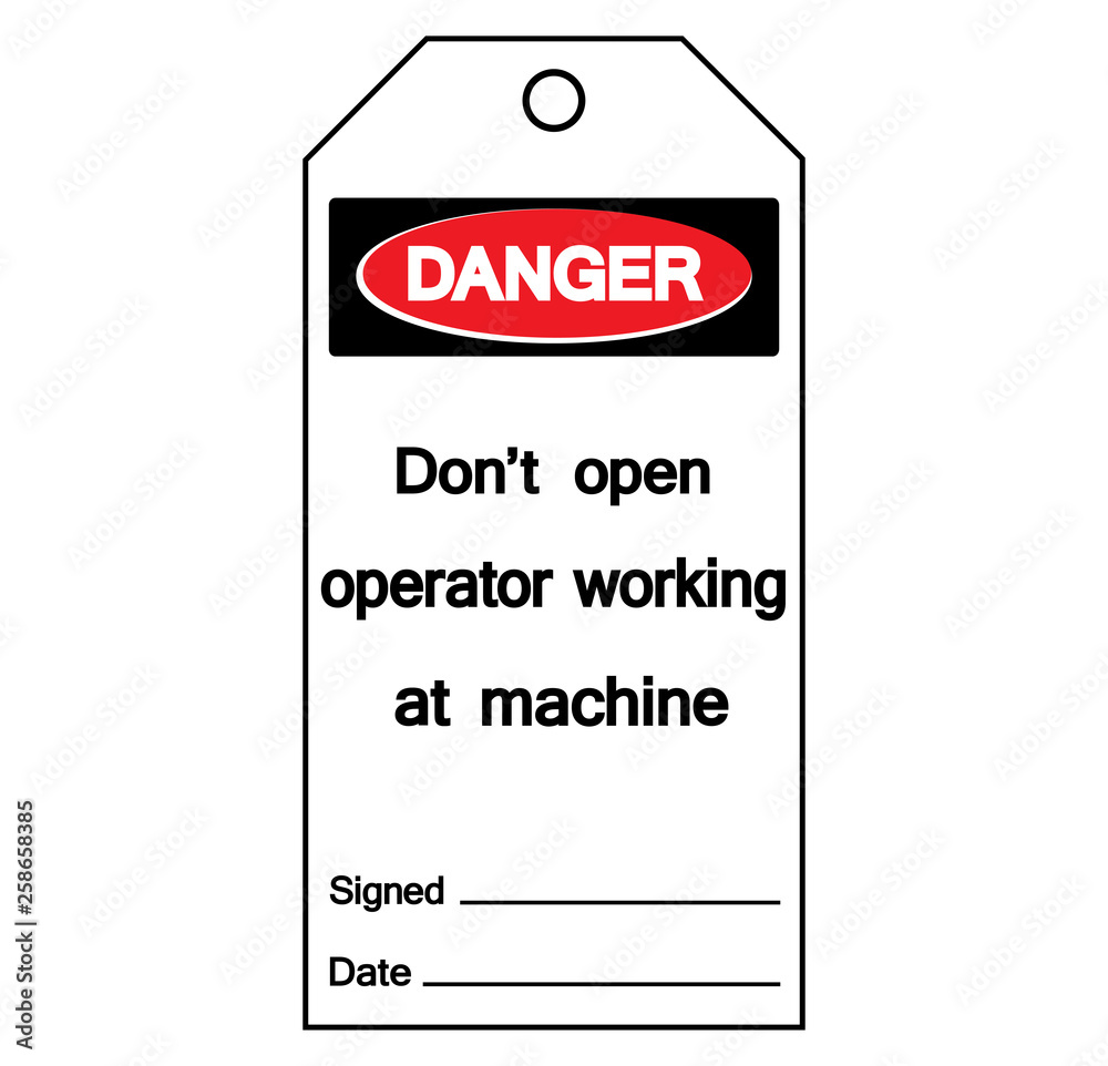 Danger Don't Open Operator Working at Machine Tag Symbol Sign,Vector Illustration, Isolate On White Background Label. EPS10 Danger Don't Open Operator Working at Machine Tag Symbol Sign,Vector Illustration, Isolate On White Background Label. EPS10
