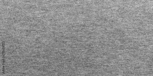 Panorama gray fabric texture and background with copy space. photo
