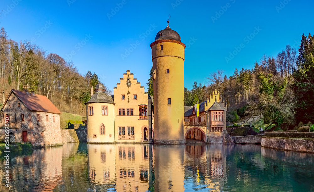 The Mespelbrunn water Castle  in Mespelbrunn, Germany
