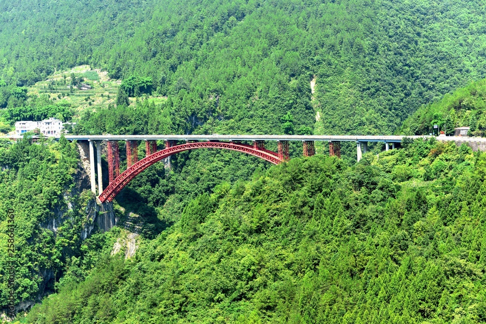 Fototapeta premium River bridge landscape