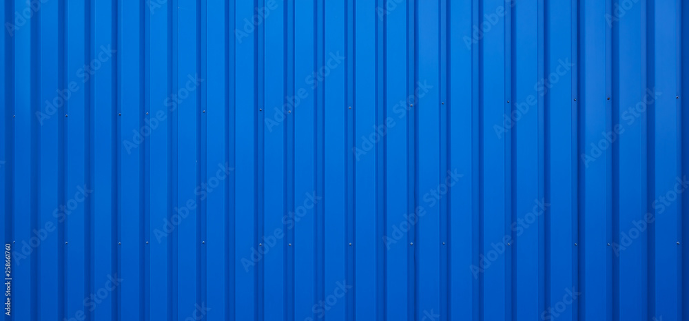 Horizontal format blue steel wall