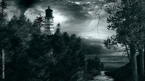 Lighthouse among the trees