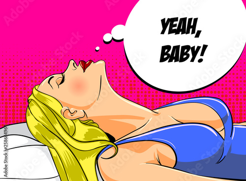Cartoon character a sexy young girl in comic book style design.