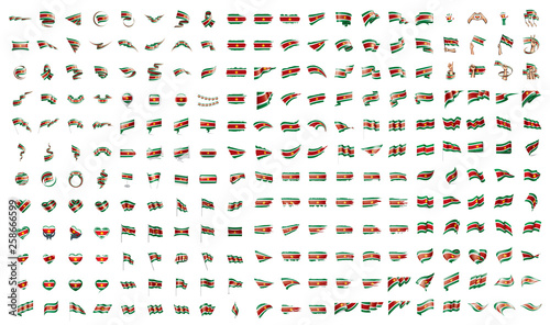 very big collection of vector flags of the Suriname