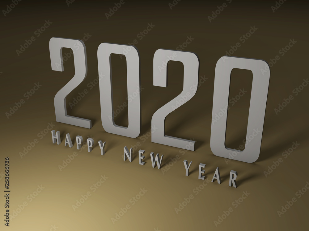 New Year 2020 Creative Design Concept - 3D Rendered Image New Year 2020 Creative Design Concept - 3D Rendered Image