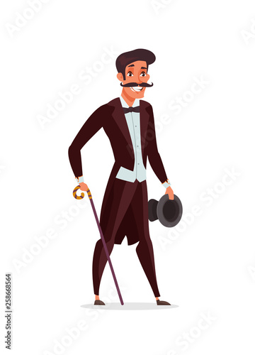 Circus presenter, announcer flat illustration