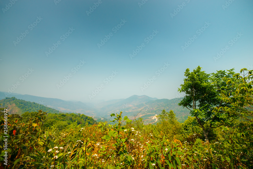 High mountain scenery in Thailand.