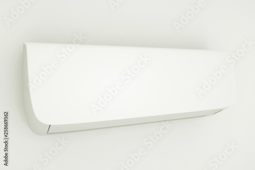 Modern air conditioner on a white background. 3d illustration