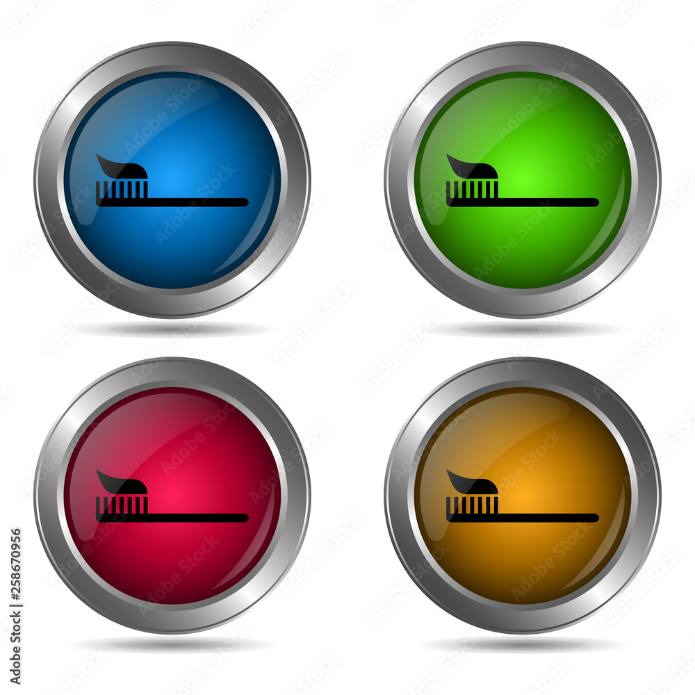 Toothbrush icon. Set of round color icons. Toothbrush icon. Set of round color icons.
