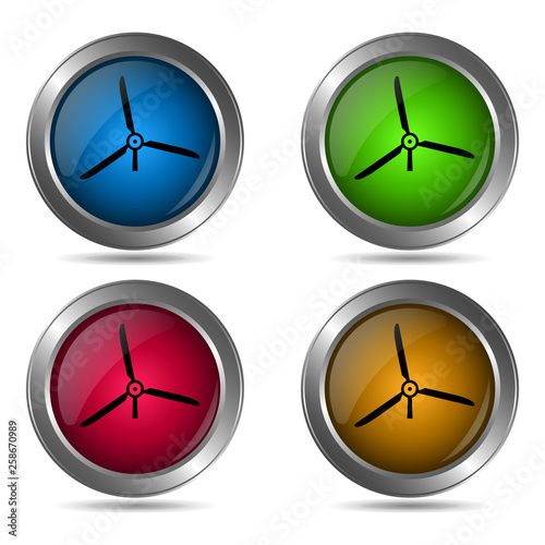 Windmill icon. Set of round color icons.