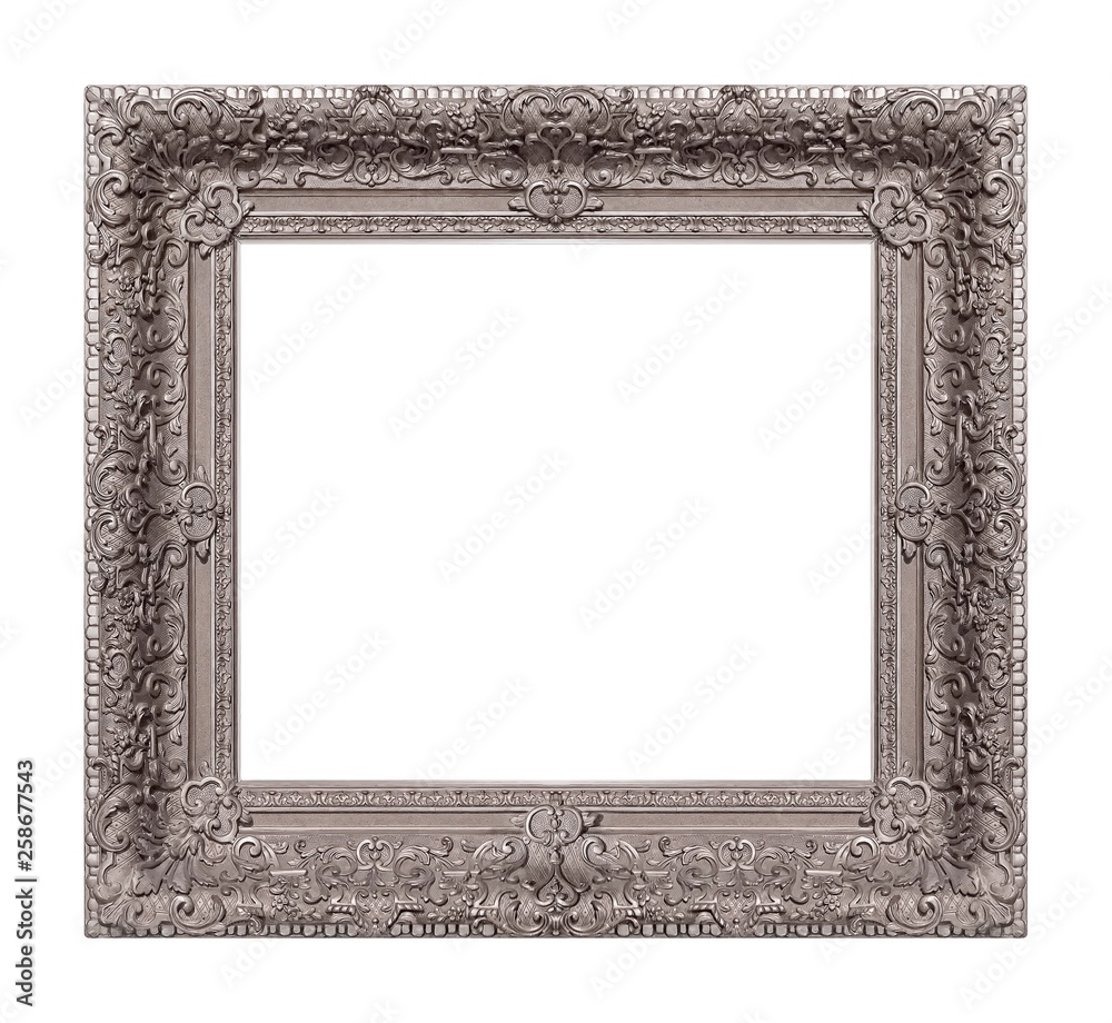 Silver frame for paintings, mirrors or photo isolated on white background Silver frame for paintings, mirrors or photo isolated on white background