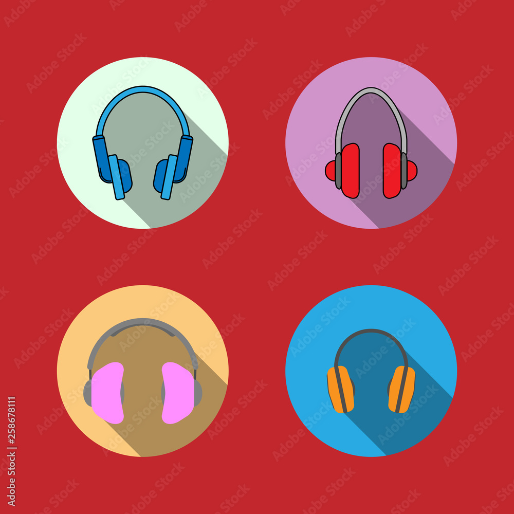 headphones base flat icon design - vector illustration. headphones base flat icon design - vector illustration.
