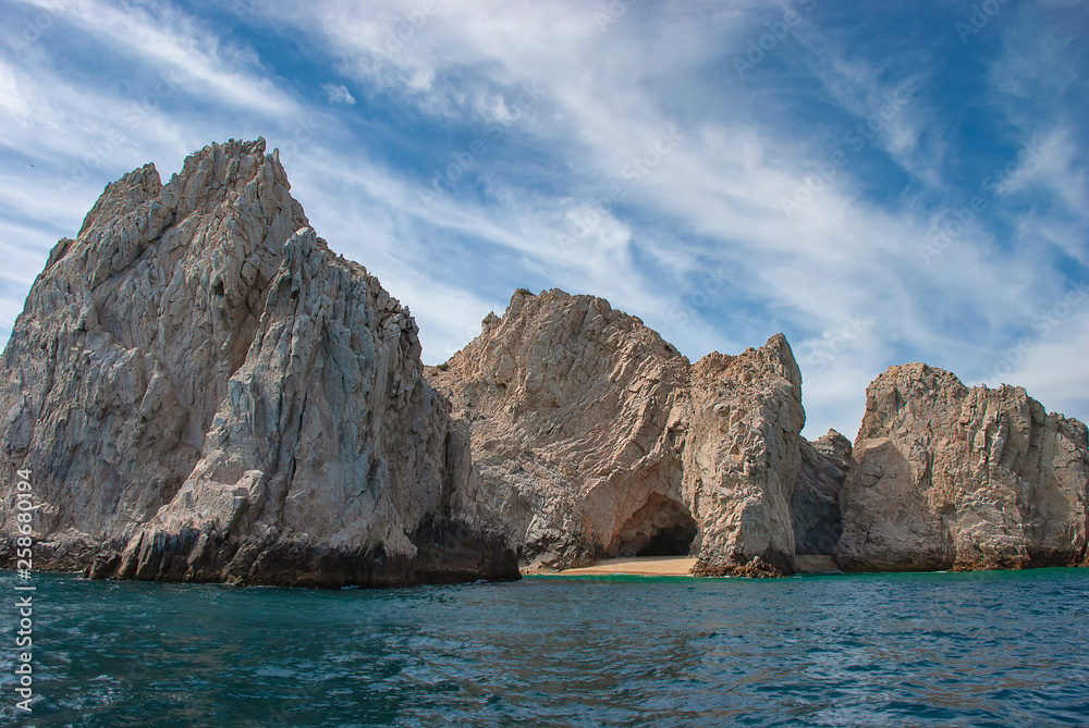 The cliffs at Lands End in Cabo San Lucas at the tip of the Baja California in Mexico